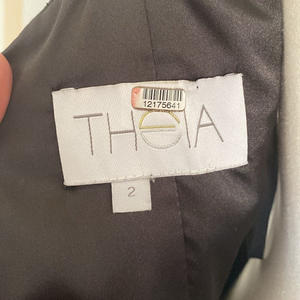 Theia Chiara Side Cutout Panel Column Gown Size 2 - Picture 10 of 16